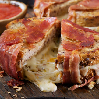 Prosciutto Wrapped Grilled Cheese